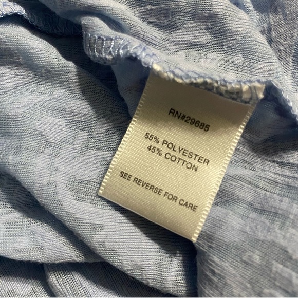 Pendleton Light Blue Sheer Floral Print Open Front Thin Cardigan - Picture 5 of 5